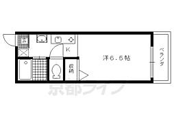 ハイネス一条 1Kの間取図画像