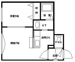 クレインコート1 1DKの間取図画像