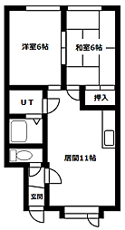 ハイツノース1 2LDKの間取図画像