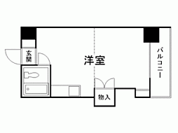 メトロサイドコーポ ワンルームの間取図画像