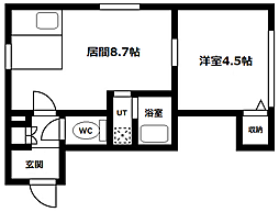 ロイヤルハドソン 1DKの間取図画像