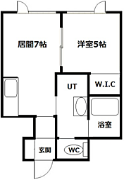 サンビレッヂ藤野 1DKの間取図画像