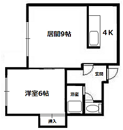 アーバンクリスタル 1LDKの間取図画像
