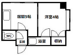 恵比寿第1ハイツ 1DKの間取図画像
