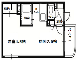 エスパシオ本郷 1DKの間取図画像