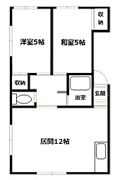 サンパレス清田 2LDKの間取図画像