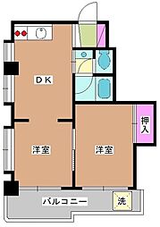 メープルメゾン 2DKの間取図画像