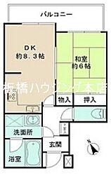 板橋本町グリーンパーク 1LDKの間取図画像