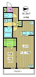 K-エレガンス2 1LDKの間取図画像