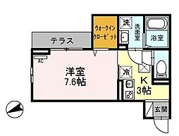 グランディール和光 1Kの間取図画像