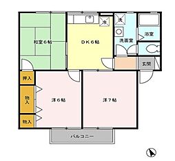 リヴェールコートＣ棟 1階3DKの間取り