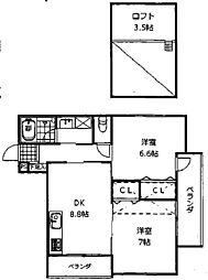 ルネ・丸美 VI 2DKの間取図画像