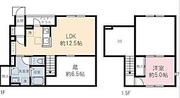 ハイツクローバー 1LDKの間取図画像