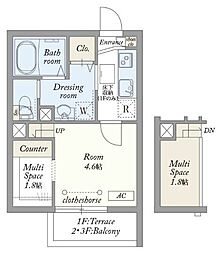 練馬区大泉学園町6丁目マンション 1SKの間取図画像
