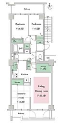 シーアイハイツ和光H棟 3LDKの間取図画像