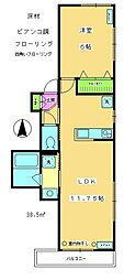 ハイム・レシェンテ 1LDKの間取図画像