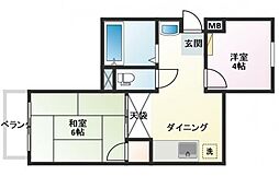 成増第二シャトレ 2DKの間取図画像