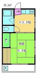 コーポまりも 1Kの間取図画像