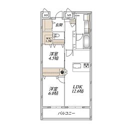練馬区田柄4丁目マンション 2LDKの間取図画像