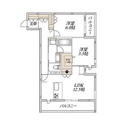 練馬区田柄4丁目マンション 2LDKの間取図画像