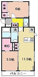 グランメゾンスワ 2LDKの間取図画像
