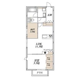(仮称)和光市新倉メゾン 1SLDKの間取図画像