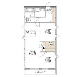Clair 2LDKの間取図画像