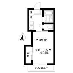 レジーナ高田 1Kの間取図画像