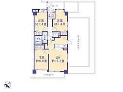 グリーンコーポ多摩ニュータウン南大沢 3LDKの間取図画像