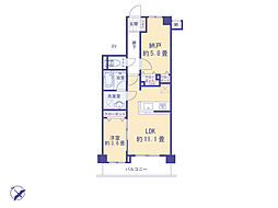 オルシア福生 1SLDKの間取図画像