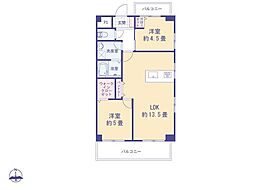 コンフォート橋本 2LDKの間取図画像
