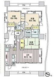 レクセルマンション福生第2 3LDKの間取図画像