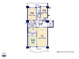 ガーデンハイツ小平1番館 3LDKの間取図画像