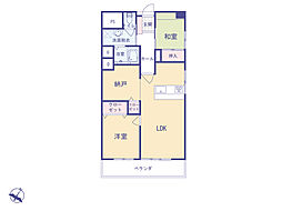 多摩稲城マンションC棟 2SLDKの間取図画像