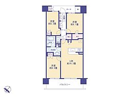 ブリリアエルシオ萩山 3LDKの間取図画像