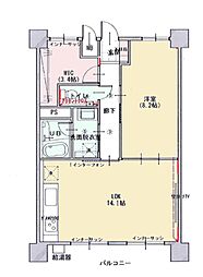 ファミール西八王子2棟 1SLDKの間取図画像
