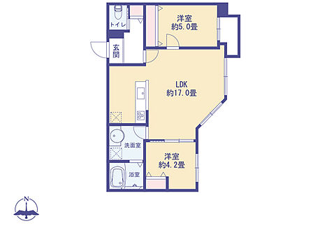 2LDK 間取り