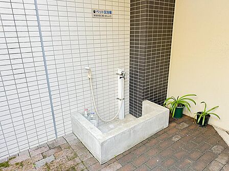 共用部には、お散歩帰りに便利なペット足洗い場を設置。室内へ入る前に足元の汚れを落とせるため、住まいを清潔に保ちやすくなります。大切なペットとの暮らしに寄り添う、飼い主にうれしい設備です。
