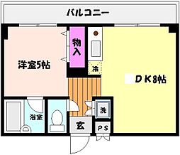 サンライズコート 1DKの間取図画像