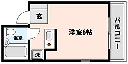 エスト住吉 1Kの間取図画像