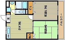 MAXビル 2DKの間取図画像