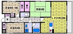 キャロル御影 3LDKの間取図画像