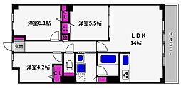 ラフィーネ御影 3LDKの間取図画像