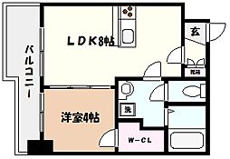 ブエナビスタ神戸イースト 1LDKの間取図画像