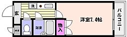 オプティ岡本山手 1Kの間取図画像