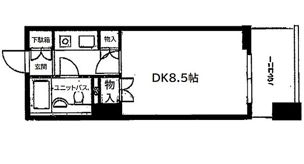 アーバンビューグランドタワー １４０７｜広島県広島市中区上八丁堀(賃貸マンション1K・14階・24.66㎡)の写真 その2