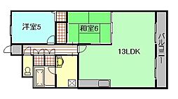 コンソラートT・Y 2LDKの間取図画像