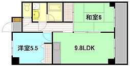 アストピア段原 2LDKの間取図画像