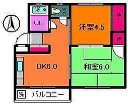 山雄マンション 2DKの間取図画像