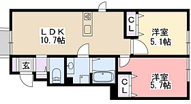 チェリーハウスII A棟  ｜ 兵庫県西宮市愛宕山（賃貸アパート2LDK・1階・48.65㎡） その2